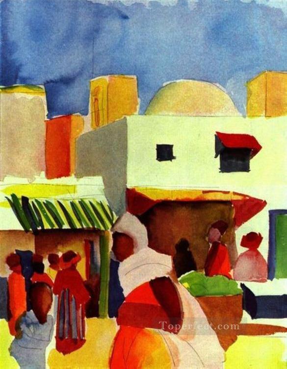 Market In Algier August Macke Oil Paintings